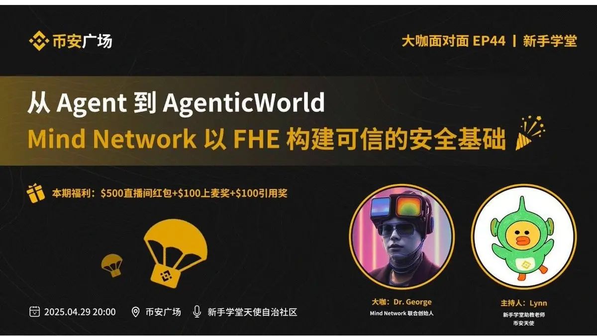 幣安華語大咖面對面 AMA 回顧：從 Agent 到 AgenticWorld，Mind Network 以 FHE 構建可信的安全基礎